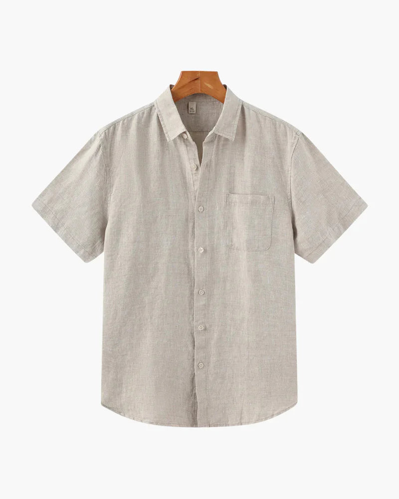 Camicia a maniche corte in lino costiera