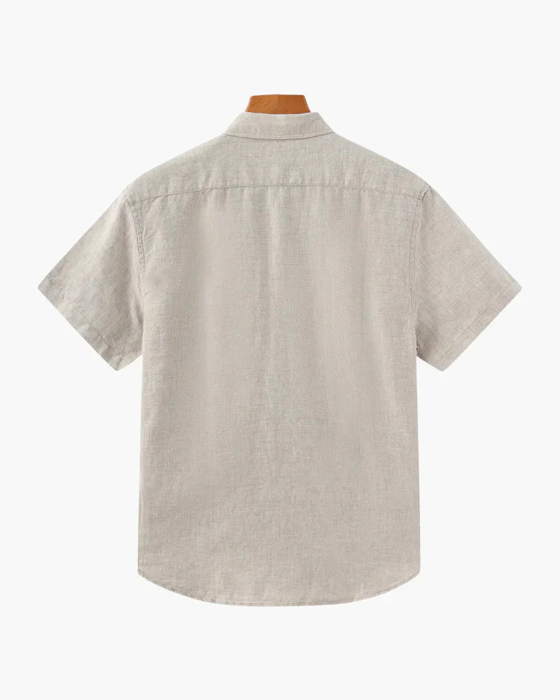 Camicia a maniche corte in lino costiera