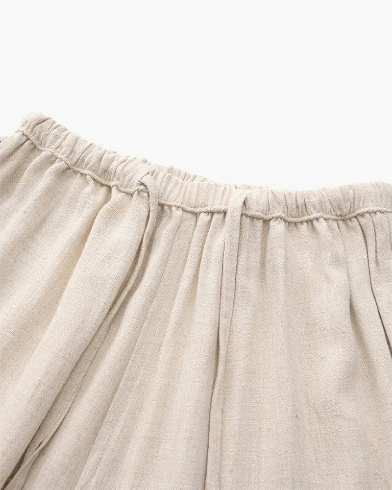 Pantaloni rilassati in lino con coulisse