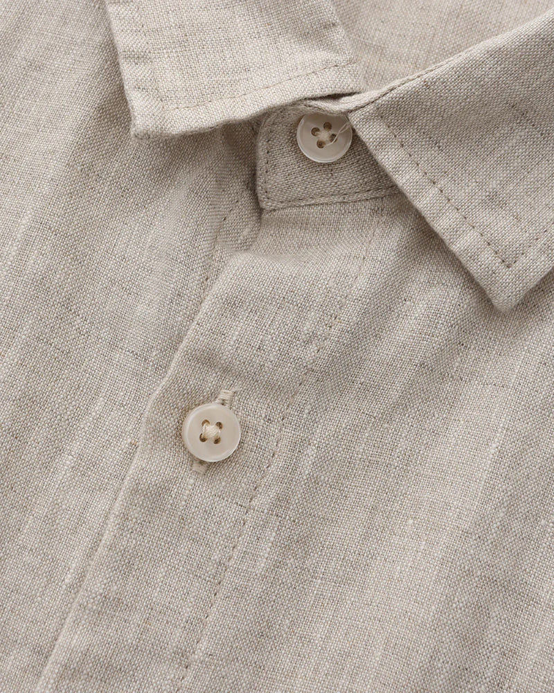 Camicia a maniche corte in lino costiera