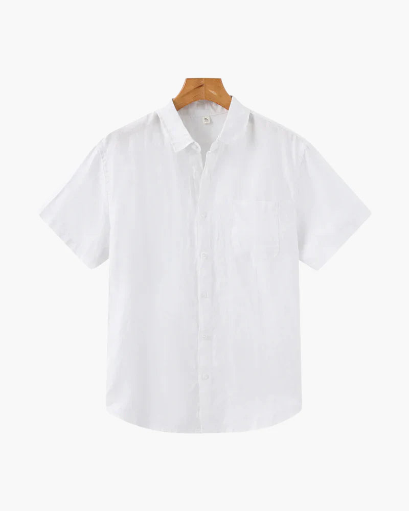 Camicia a maniche corte in lino costiera