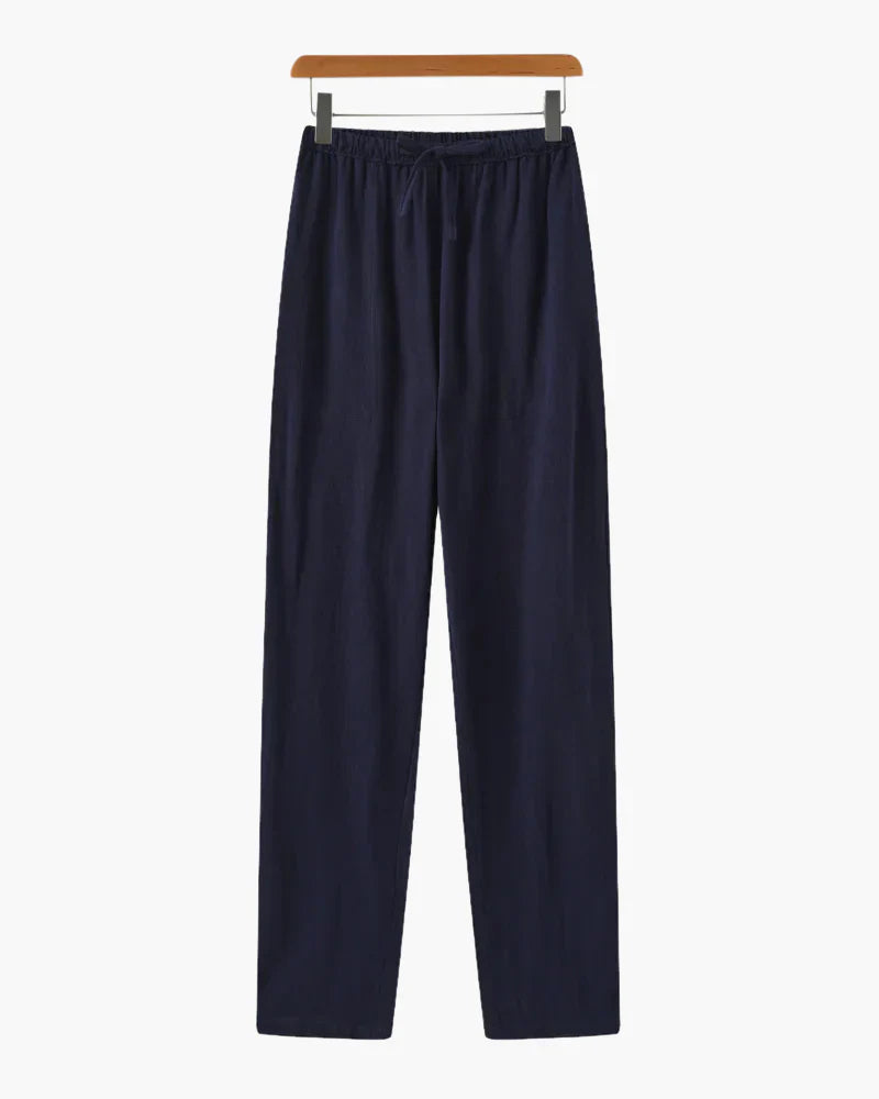 Pantaloni rilassati in lino con coulisse