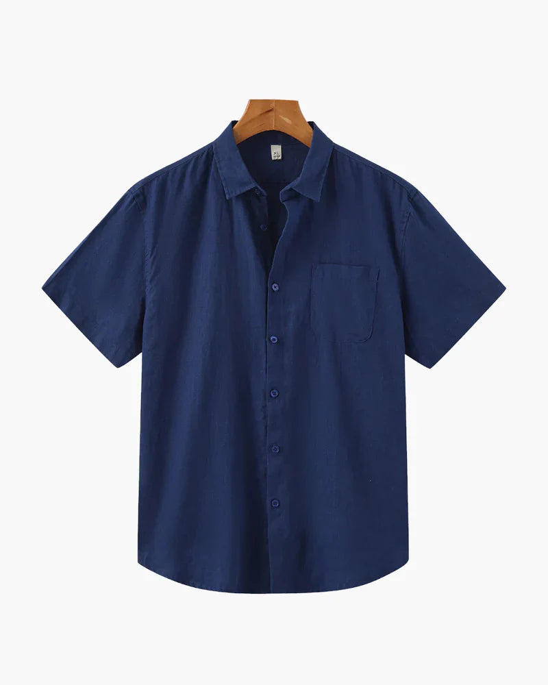 Camicia a maniche corte in lino costiera