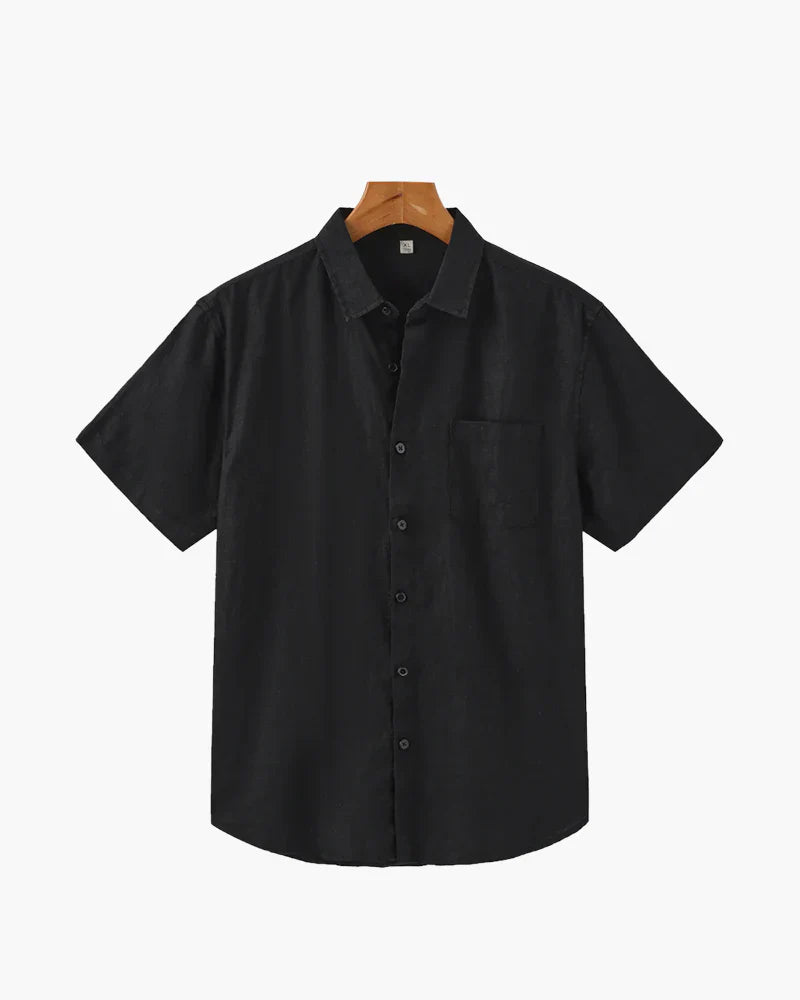 Camicia a maniche corte in lino costiera